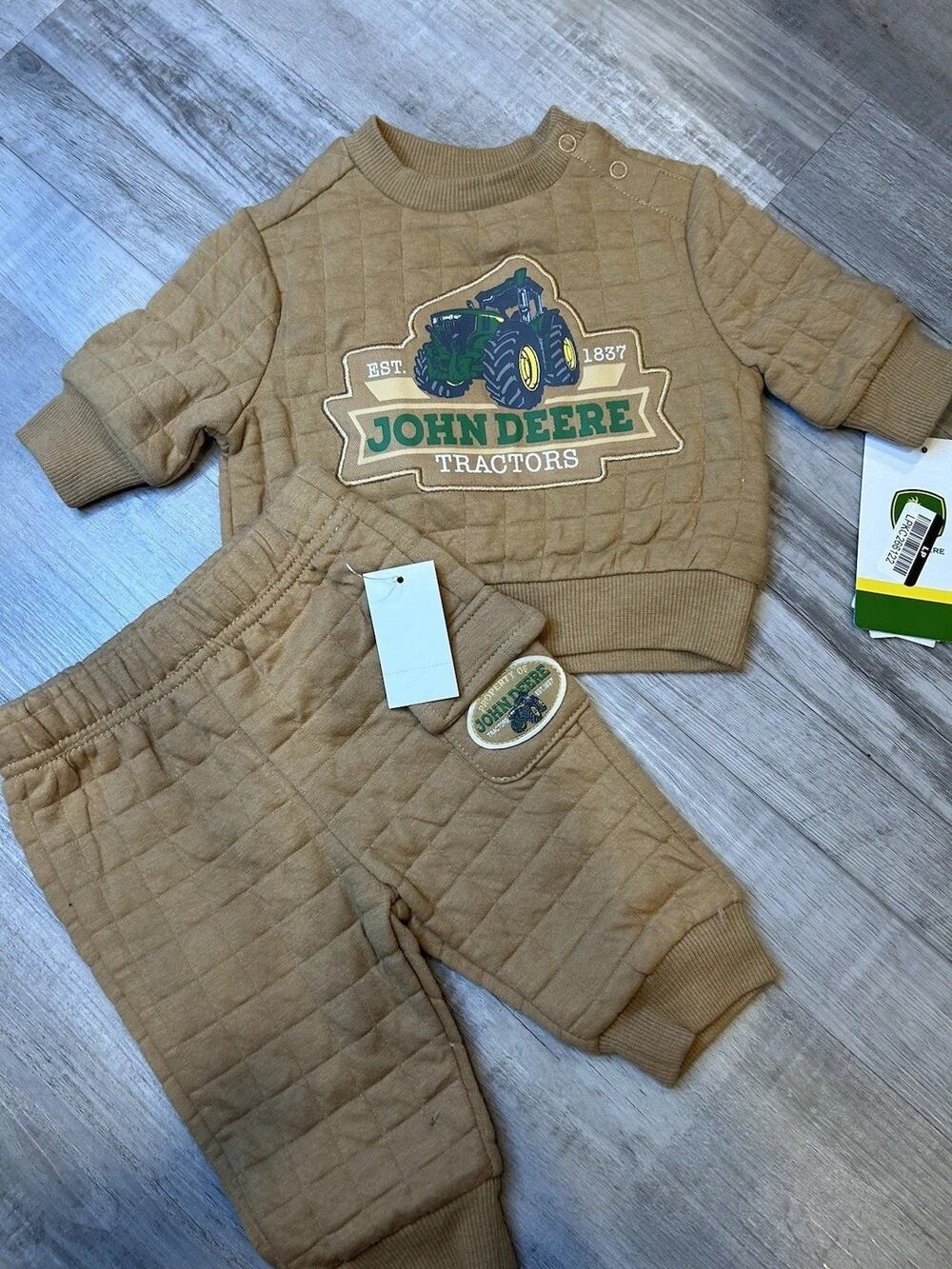 John Deere Baby Outfit tractor Sweatshirt Sweatpants Set Size Newborn